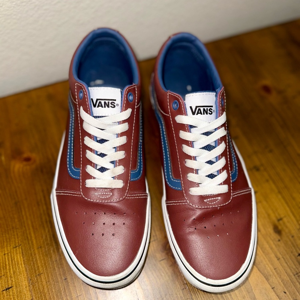 Vans Men's Brown With Blue Sneakers- Size‎ 9 - Picture 3 of 7